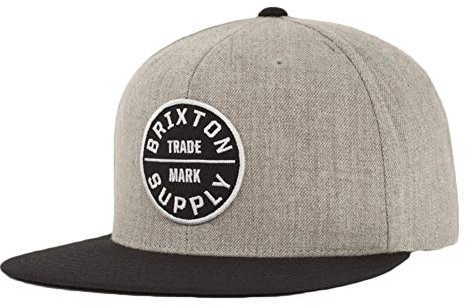 Brixton Herren Oath Iii Snapback Baseball Cap, LIGHT HEATHER GREY/BLACK, Einheitsgröße EU