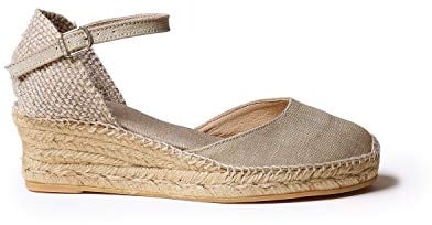 Toni Pons Damen-Espadrille aus Baumwollstoff - Romina - Stein, 40 EU