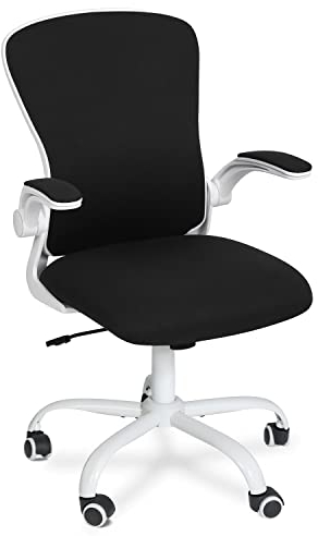 Fullwatt Office Chair, Flip-up Armrest Ergonomic Desk Chair Computer Task Chair Mesh with Armrests lumbar support Mid-Back for Home Office Conference Study Room, Black