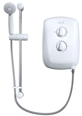 Triton Ivory 4 Electric Shower - Caselona 3, T80GSI (9.5kW) | 9.5kW, Cost-effective, Dual water entry points, Rub clean shower head, Anti-twist hose, 2-year guarantee