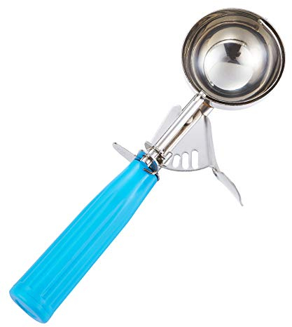 Portion Scoop - #16 (2 oz) - Disher, Cookie Scoop, Food Scoop - Portion Control - 18/8 Stainless Steel, Blue Handle