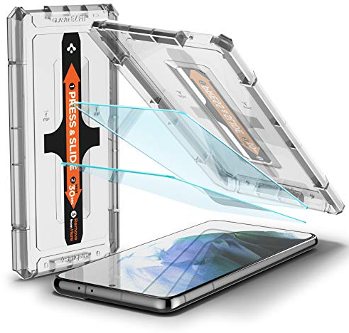 Spigen EZ Fit Verre Trempé compatible avec Galaxy S21 Plus, 2 Pièces, Résistant aux Rayures, 9H Protection écran