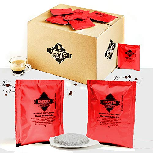 Barista Italiano - 80 ESE Coffee Paper Pods 44mm (INTENSO, 80 Sachets) | Mix of Robusta & Arabica Blends | Roasted In Italy | Full-Bodied & Intense | Round Taste & Enveloping Aroma