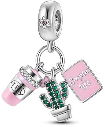 Pandach Damen Charm Anhänger für Armband 925 Sterling Silber Charms Beads passend für Armband und Halskette, Kompatibel mit Europäischen Armbänder für Frauen Mädchen C2