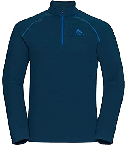 Odlo Herren Langarm Shirt mit Reißverschluss RIGI, Blue Wing Teal, XXL