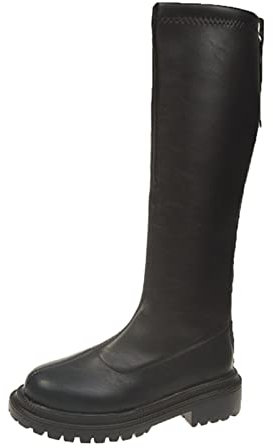 Stivaletti da donna alti al ginocchio, eleganti stivaletti invernali, con tacco lungo sopra il ginocchio, stivali per il tempo libero, stivali termici, Nero , 38 EU