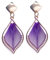 Orecchini tessuti donna forma di goccia - Orecchini tessuti placcati in oro 14k - Orecchini tessuti filo di seta – Orecchini boho. Belli da indossare e ideali come regalo (Viola)