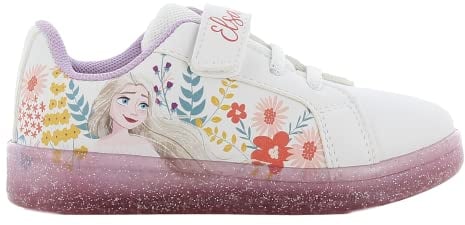 Disney Frozen Kinderschuhe Mädchen von 2 bis 8 Jahre, Anna und ELSA Schuhe mit Klettverschluss 25 EU, Kinder Turnschuhe mit Die Eiskönigin Motiv, Sneaker Eisprinzessin ideal fur Schule und Freizeit