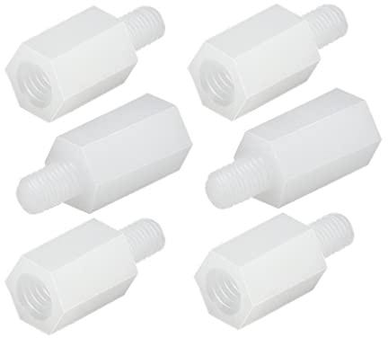 FEEIMOL M5 Abstandshalter Nylon Hex Distanzhülsen PCB Platinen Männlich Weiblich Gewinde Abstandsbolzen M5x50+6mm (10 Stück)