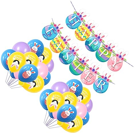 Hohopeti 1 Satz Osteranzug Osterfestballon Osterhasen-latexballons Dekorationen Für Geburtstagsfeiern Osterparty-ballon Fröhliche Ostergirlande Hasen- Emulsion Ziemlich Heliumballon