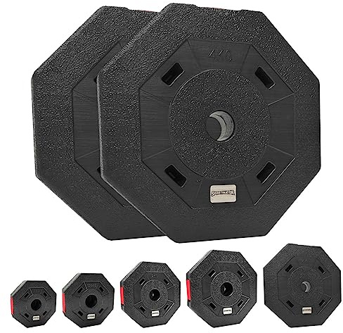 SPORTINATOR® Hantelscheiben 2er-Set | 1 kg / 1,25 kg / 2 kg / 2,5 kg / 4 kg Bumper Plates Fitness Gewichtsscheiben Hantelscheiben