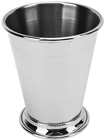 ZPSHYD Retro-Julep-Becher aus Edelstahl – Hochstabiler Julep-Becher Mit Perlen Und Mint-Motiv Für zu Hause, Zum Stilvollen Trinken(Klassisches Silber)