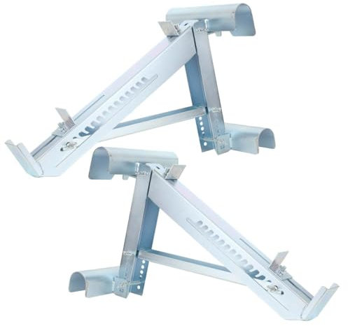 YILIKISS Pair of Stable Ladder Jacks,2-Rung Short Body Ladder Jacks for Stages up to18-Inch Width,Adjustable Ladder Load Stand Stable Stand for Home Furniture Repair,Silver