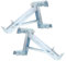 YILIKISS Pair of Stable Ladder Jacks,2-Rung Short Body Ladder Jacks for Stages up to18-Inch Width,Adjustable Ladder Load Stand Stable Stand for Home Furniture Repair,Silver