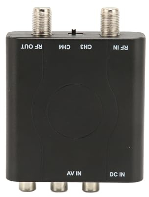 RF Modulator, Digitaler zu RF Modulator Video Audio Konverter, Unterstützt NTSC Format, Professioneller HD VHF Demodulator Konverter mit Stromkabel, für CATV System