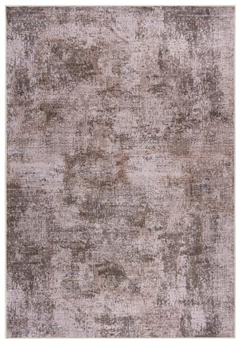 Mazovia Groß Teppich Wohnzimmer 160x230cm Braun Abstrakt Stilvoll Kurzflor | Teppich für Schlafzimmer Esszimmer Büro Rutschfest Maschinenwaschbar Wetterfest Pflegeleicht Minimalistisch Synthetisch