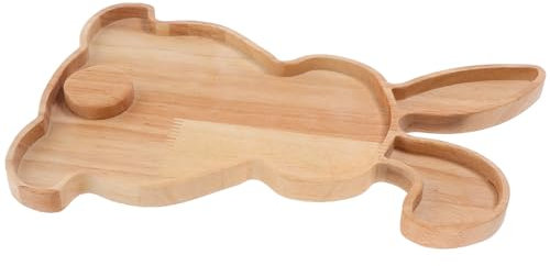 Luxshiny Plateau De Service Bois Forme De Lapin Pour Pâques Plat Décoratif à Gâteaux Et Fruits Pour Fêtes Et Dîners