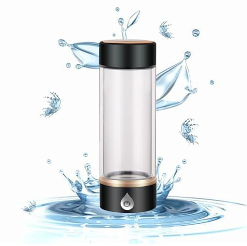WRJAHCG Botella De Agua De Hidrógeno para Deportes Al Aire Libre,Generador Alcalino Agua Alcalina,Generador De Agua De Hidrógeno Portátil,Negro
