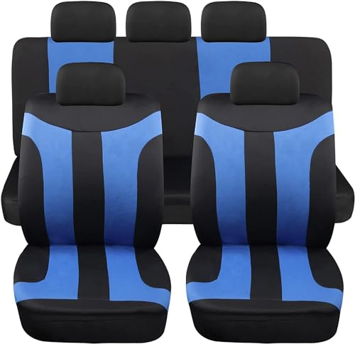 Susy Shop LS05 - Juego de fundas universales para asientos de coche, delanteras y traseras, para utilitarios medianos y pequeños, no aptos para todoterrenos (azul)