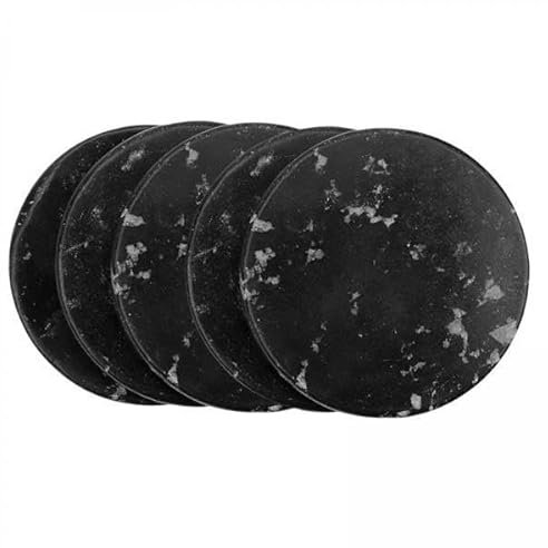 perfk 2x5Pcs Eyelashes Extension Jade Stone Cosmetic Tool Glue Pallet Home Salon, Black, 2 Pcs