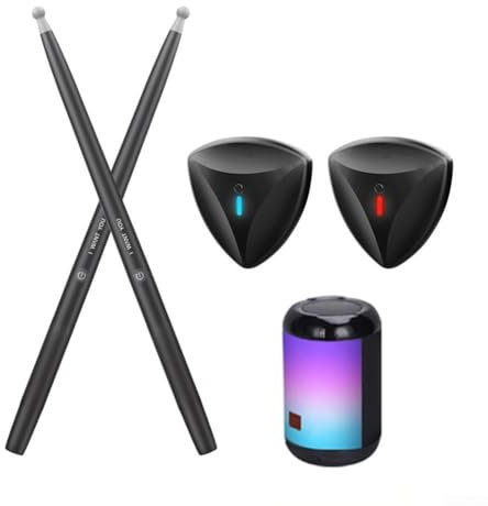 Zoegneer K20 Air Drum Kit für den Heimgebrauch Air Electronic Drum Somatosensory Drum Kit mit Drumsticks Lautsprecher Kit Anfänger (2 Stück Pedal)