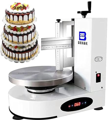 Máquina automática de recubrimiento for esparcir crema for pasteles ajustable, plato giratorio de 35 cm, 4-12 pulgadas, máquina de llenado de recubrimiento de crema for enyesar pasteles, herramientas