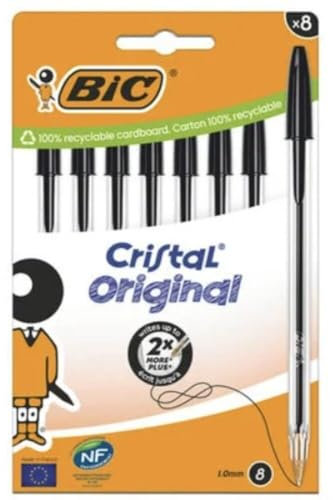 Bic Cristal Original Black - Juego de 8 bolígrafos