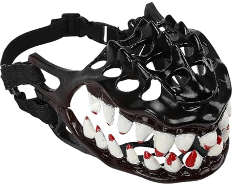 Gruseliger Hundemaulkorb mit Zähnen Halloween, gruseliges Hundekostüm mit großen Zähnen, Gruseliger Hundemaulkorb mit Zähnen Halloween, Verstellbar, Urkomischer -Maulkorb, Anti-Biss-Sicherheit