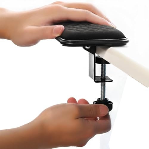 YANGHX Mouse Tray Under Desk Arm Rest Ergonomic Mouse Platform Clamp Office Desk Gaming Elbow Rest Mounted Mouse Pad Attachment (1 Set)