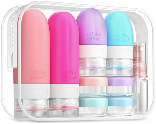Gemice 16 Pack Travel Bottles for Toiletries, Small TSA Approved Leakproof Travel Containers for Toiletries, Silicone Refillable Travel Essentials Accessories with Travel Bag for Shampoo Conditioner