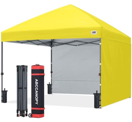 ABCCANOPY Faltpavillon UV50+ mit 2 Seitenwänden, Gelb 300 cm