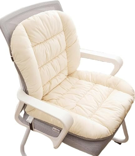 VEAI Stuhlkissen Outdoor/Indoor mit rückenteil niedriglehner,Sitzkissen bürostuhl/Auto/Stuhl Stuhlkissen mit rückenteil 40x90cm(Beige)