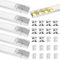 10 PACK LED Profil Aluminium 10x0.4 m, U-Form Aluminiumprofil mit milchiger Abdeckung für LED-Strips, led leiste, Endkappen, und Montageklamme (10x0.4m U-Form)