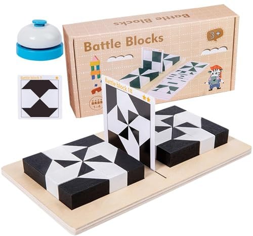 Block Puzzle Battle Blocks Puzzle Game, Wooden Pattern Blocks Set, Wooden Hidden Block Puzzle, Puzzles Blocks Geometric Pattern Jigsaw Wooden