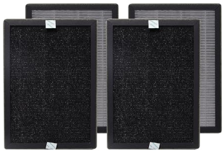 PUREBURG Ersatzfilter kompatibel mit Kalado KCA02 Luftreiniger, 2er-Pack (4 Filter) H13 HEPA Aktivkohle, 3-stufige Filtration, Luftreinigung, Staub, VOCs, Geruch