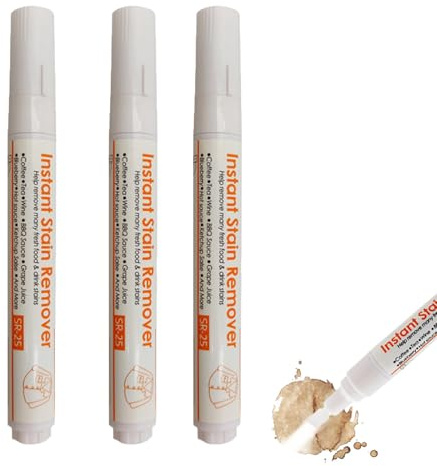 Penna smacchiante istantanea, penna smacchiatore per vestiti, penna multiuso per rimuovere le macchie domestiche, penna smacchiante multiuso, da viaggio, effetto rapido e asciugatura (3 pezzi)