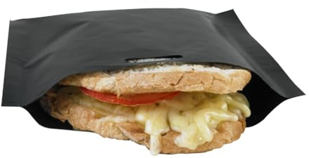 Toastie Bags for Toaster Toast Bags Reusable Nonstick 8pc 20x24cm | Utimate Easy Open, Toasted Sandwich Bags Panini Grilled Cheese, Easy Clean, Toastabags, BPA & Gluten Free