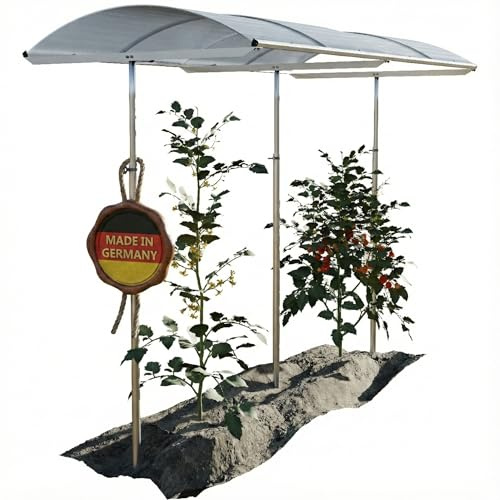 Beckmann Tomatendach PSN4 – Stabile Tomatenüberdachung & Überdachung für Hochbeet 400x112 cm – Winterfestes Alu Schutzdach, hagelfeste 6mm Platten gegen Braunfäule – Höhenverstellbar