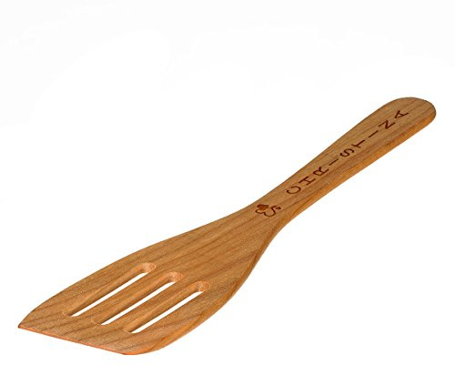 polar-effekt Pfannenwender aus Kirschholz mit Gravur - Personalisiert mit [Namen] - Bratenwender aus Holz – Geschenk zum Geburtstag – Küchenhelfer für Hobbyköche – Motiv Herz