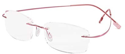 KoKoBin Rimless Reading Glasses Super Light Titanium Eyewear Men Women Sun Readers Reading Glasses(Pink，+1.5)