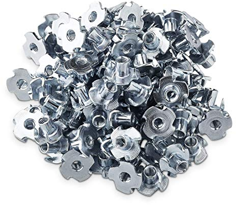 100 x Dadi a Griffe M5 x 8 x 15 mm con 4 Griffe per il Fissaggio di Parti di Mobili Dado con Griffe Manicotti da