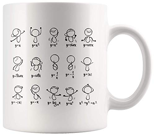Panvola 'Algebra Dance ' Tasse à café drôle de mathématiques tasse humoristique 11 oz tasse à café en céramique chiffres de danse équation de mathématiques étudiants idées cadeaux tasses blanches