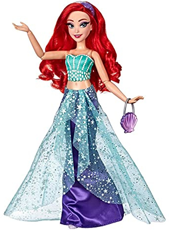 Hasbro Disney Princess - Ariel Style Series, Bambola in Abito Elegante Stile Contemporaneo con Borsetta e Scarpe