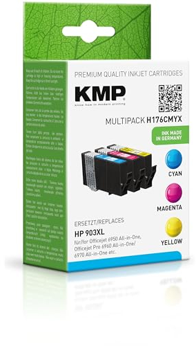 KMP Tintenpatrone passend für HP 903XL (T6M03AE, T6M07AE, T6M11AE) Multipack - H176CMYX - für Officejet 6950 All-in-One, Officejet Pro 6960 Al... etc.