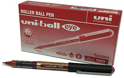 uni-ball Eye Broad UB-150-10 Tintenroller, 1 mm Spitze, rote Tinte, 12 Stück