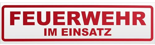 Kiwistar Magnetschild Feuerwehr im Einsatz - 30cm Rot - reflektierend - magnetisch für Auto PKW Kfz - wiederverwendbares Hinweisschild aus Magnetfolie - für Fahrzeug, Truck