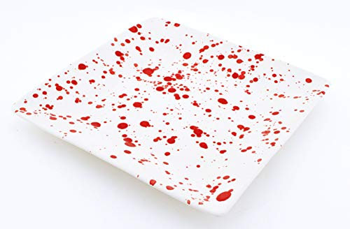 ART ESCUDELLERS Ceramic SQUARED PLATE 25CM, handmade and handpainted in MATE RED decoration. 9,45 x 9,45 x 0,98