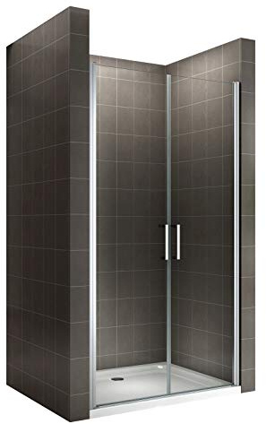 i-flair LARA Duschtür Nischentür 101x195 cm, 6 mm ESG Klarglas, Hebe-Senk | Verstellbereich 101–104 cm, ESG-Sicherheitsglas, Nanobeschichtung, Edelstahlgriffe, leichte Reinigung, Nischenmontage