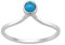 eeddoo® Damen Prinzessin-Ring aus Sterling Silver 925 in Diadem-Form mit farbigen Edelstein verziert (Türkis, 59 (18.8))