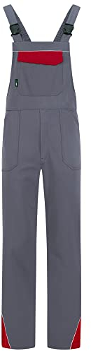 BWOLF ARES 100% Baumwolle Latzhose Herren Arbeitshose Schutz-Latzhose Arbeits-Latzhose (Grau, M)